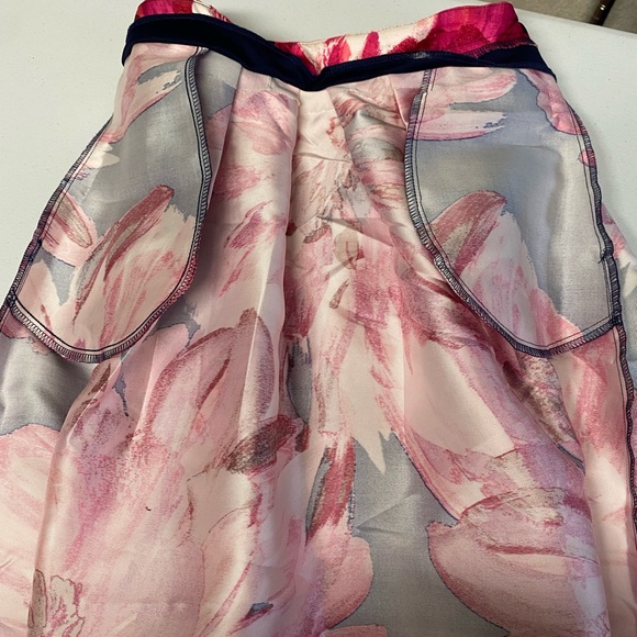 A.Byer  Blue Floral Long Sleeve 2 Piece Pleated Prom Dress - Picture 15 of 15